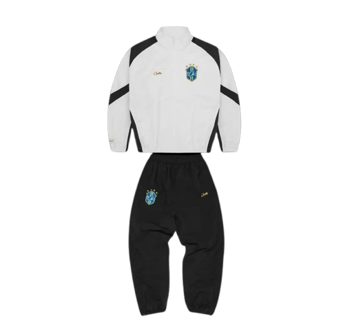 Corteiz Brasil Olympic Shuku Tracksuit - Black + White Corteiz Brasil Olympic Shuku Tracksuit - Black + White