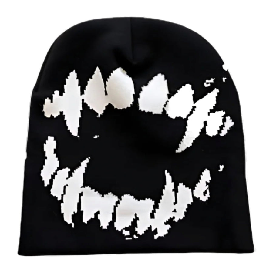 Teeth beanie, black