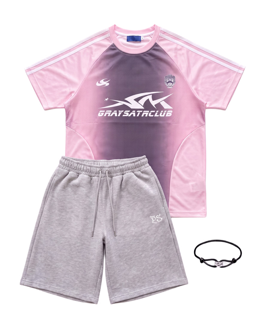 Viral Outfit Pink Club flat lay