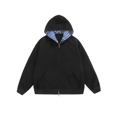 CHEQUERED LINE – ZIP HOODIE