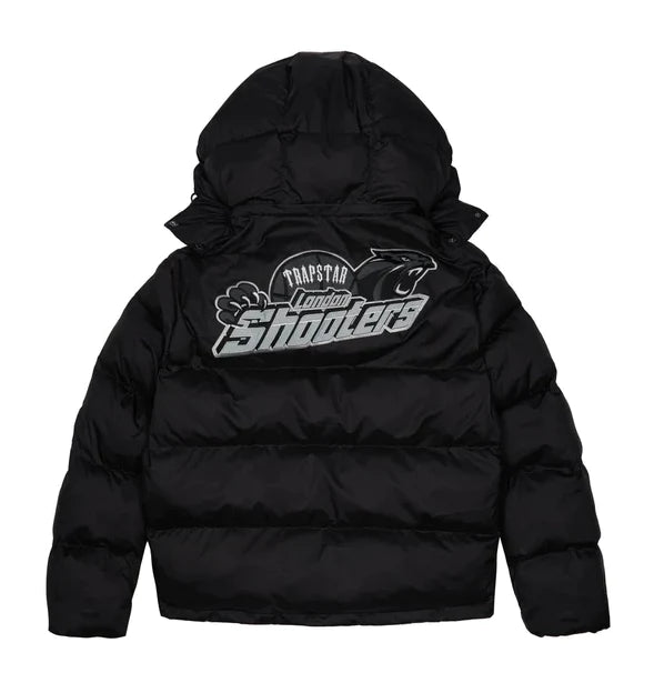 Trapstar Shooters Hooded Puffer Jacket - (BLACK/REFLECTIVE)