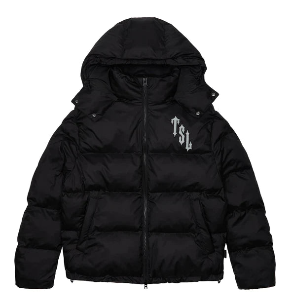 Trapstar Shooters Hooded Puffer Jacket - (BLACK/REFLECTIVE)