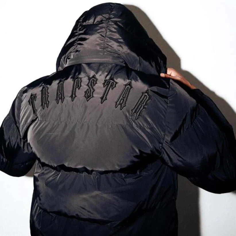 Trapstar Irongate Detachable Hooded Puffer Jacket - (BLACKOUT EDITION)