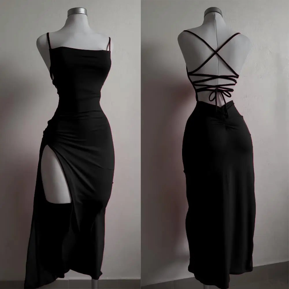 Siren Backless Slit Dress