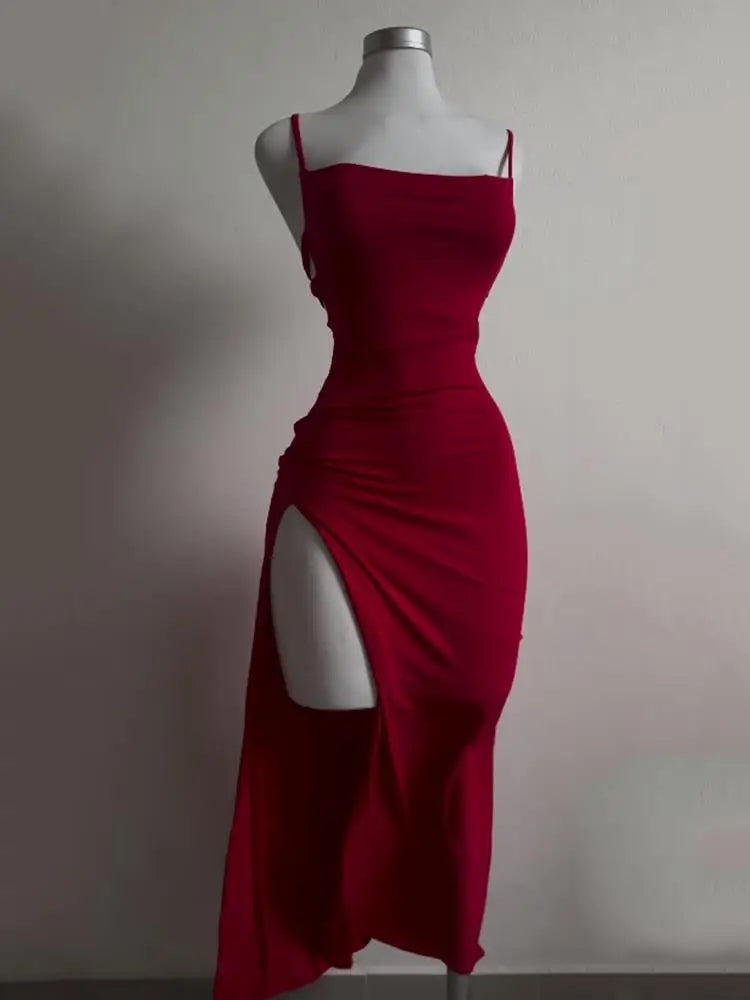 Siren Backless Slit Dress