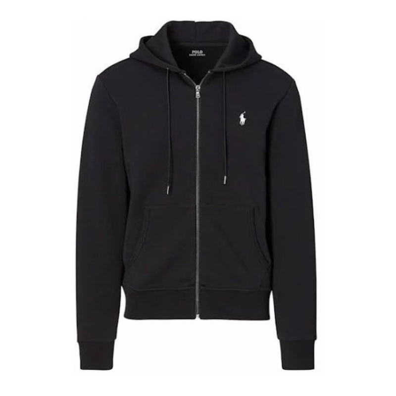 Classic Polo Hoodie - Black