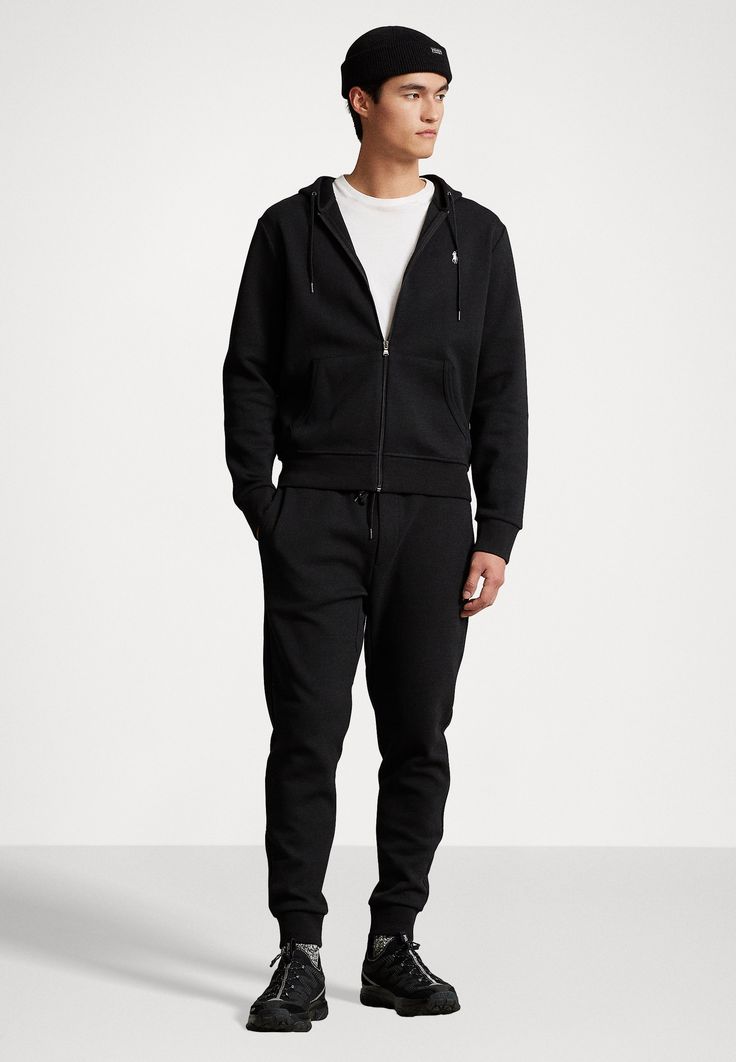 Classic Polo Hoodie - Black