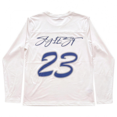ICE 23 long sleeve, white, flat lay on white