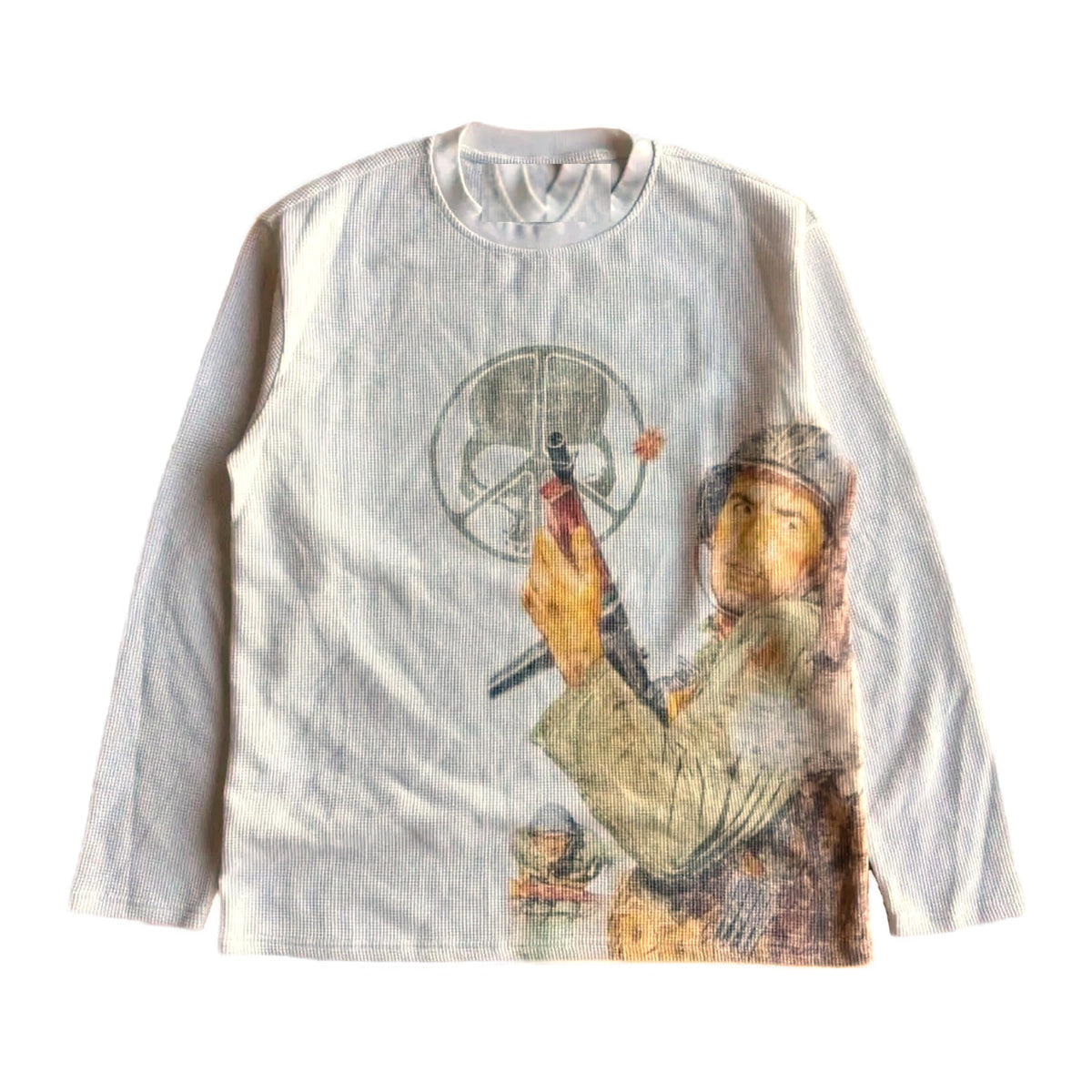 Peace soldier waffle long sleeve, cream