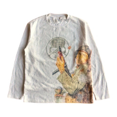 Peace soldier waffle long sleeve, cream