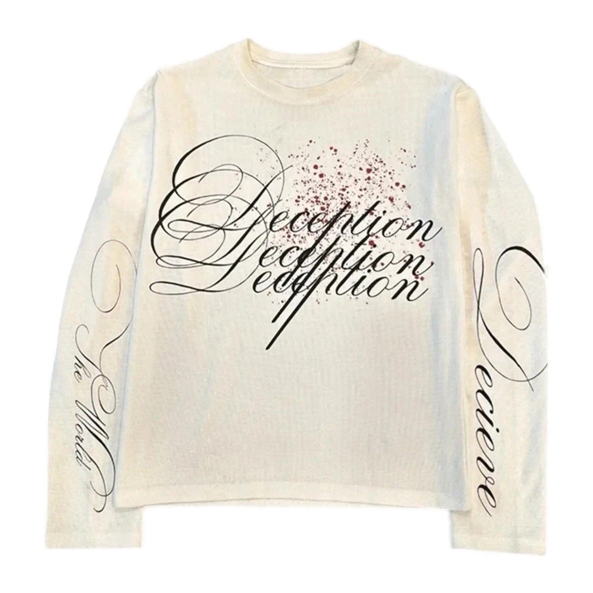 Deception script long sleeve, cream