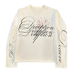 Deception script long sleeve, cream