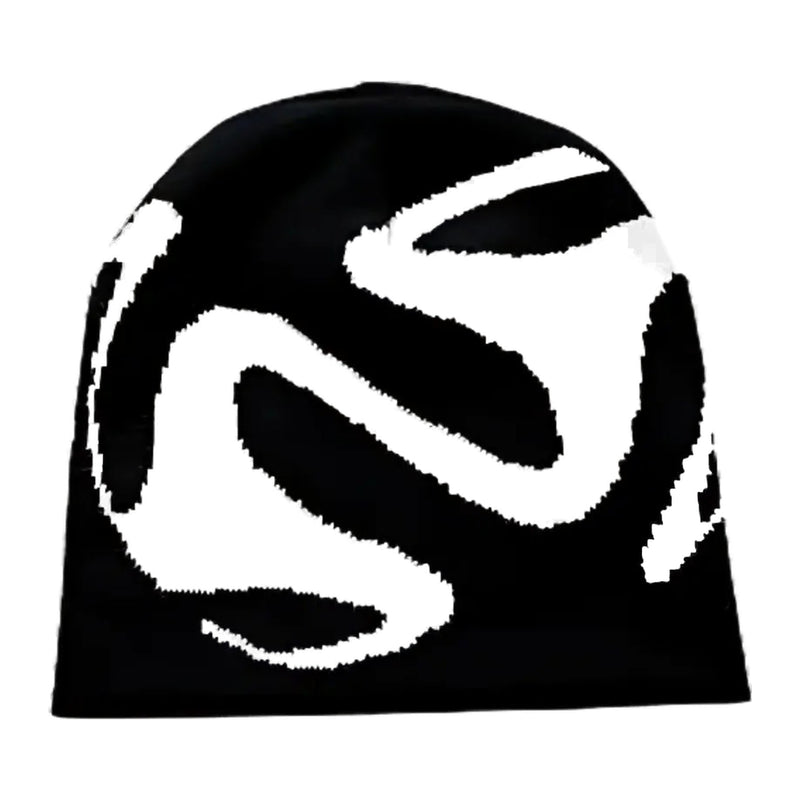Swirl beanie, black and white