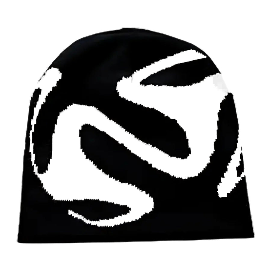 Swirl beanie, black and white