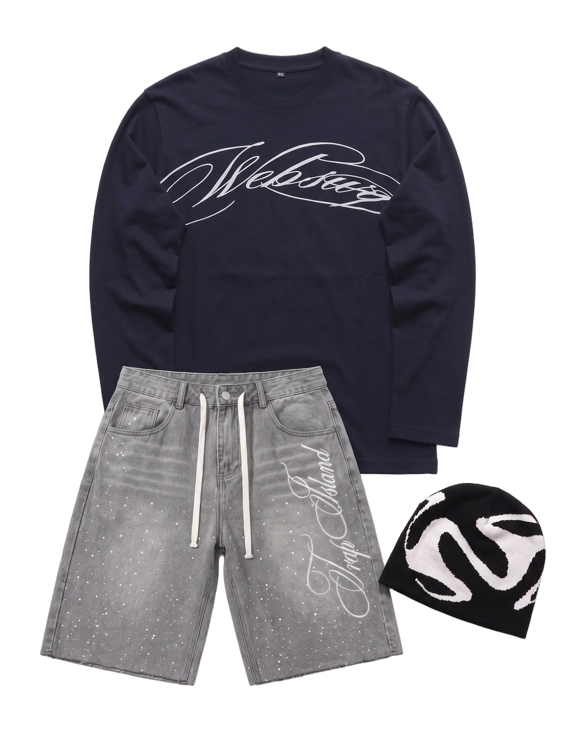 VIRAL OUTFIT - NAVY SCRIPT